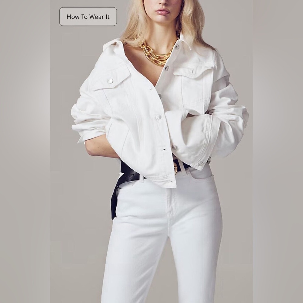 J. Crew Women’s New classic denim jacket in white